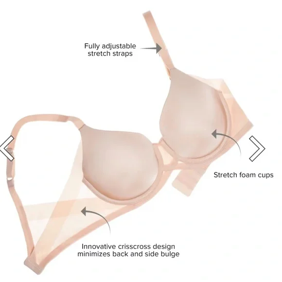 NWT *Flawed* WACOAL Ultimate Side Smoother T-Shirt Purple Bra 🪻 Size 36DDD - Picture 4 of 16